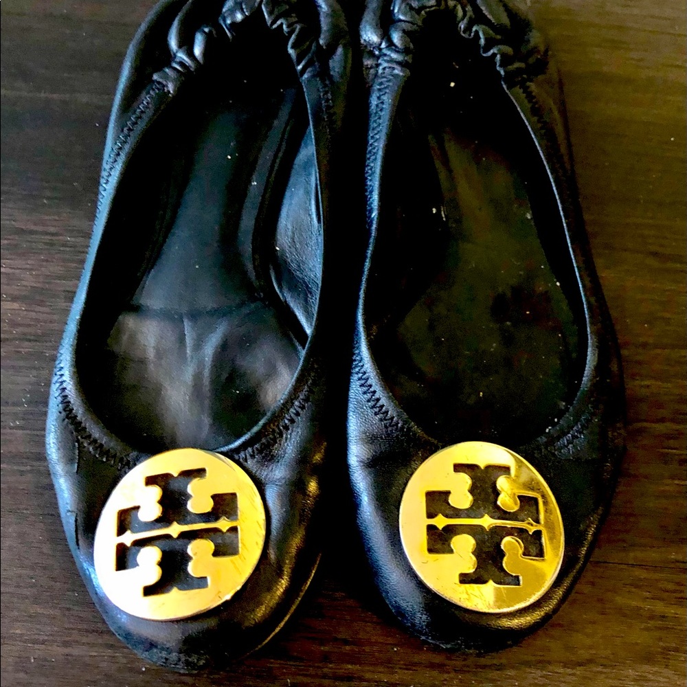 Tory Burch black and gold flats size 6.5